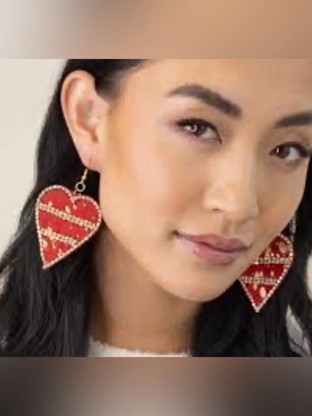 Plunder Miss Cupid Heart Earrings Drop Dangle Red Heart Earrings New + Pouch - Picture 2 of 13